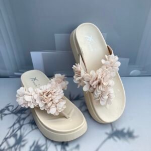 Flower Wedge Flip Flop