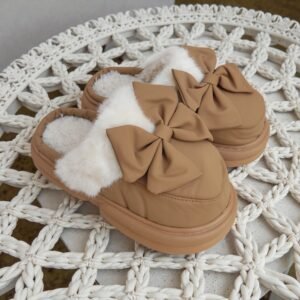 Leather Fur Shoe-Brown