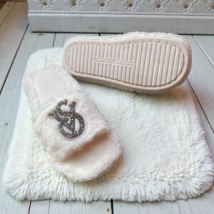 VS Fur Slides-White