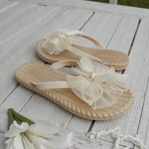 Tie Flip Flop-White