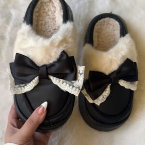 Cozy Ribbon Fluffs-Black
