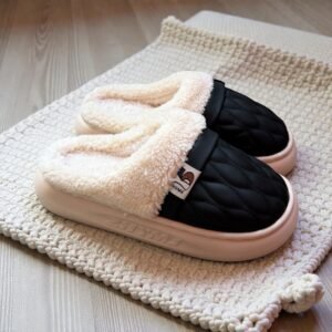 Fur Slippers-Black