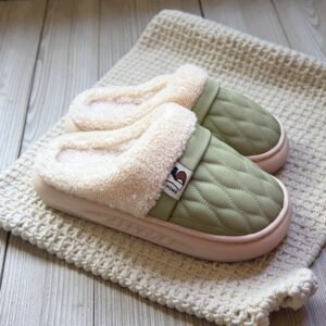 Fur Slippers-Green