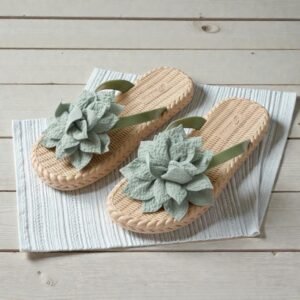 Flower Flip Flop-Green