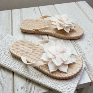 Flower Flip Flop-Off White