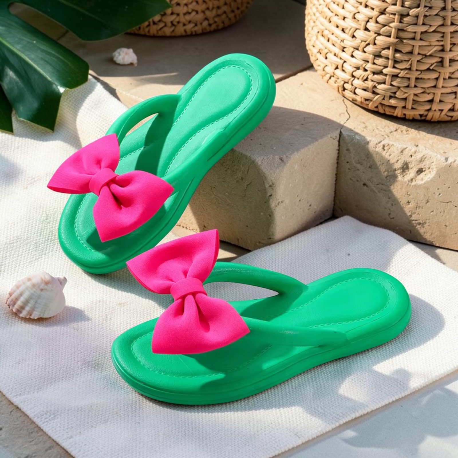 Tie Eva Slides-Green