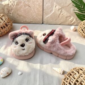 Kids Fur Mules-Pink