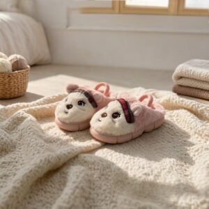 Kids Fur Mules-Pink