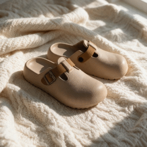 Buckle Clogs-Brown