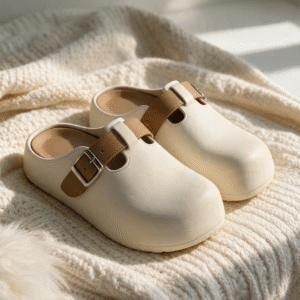 Buckle Clogs-White